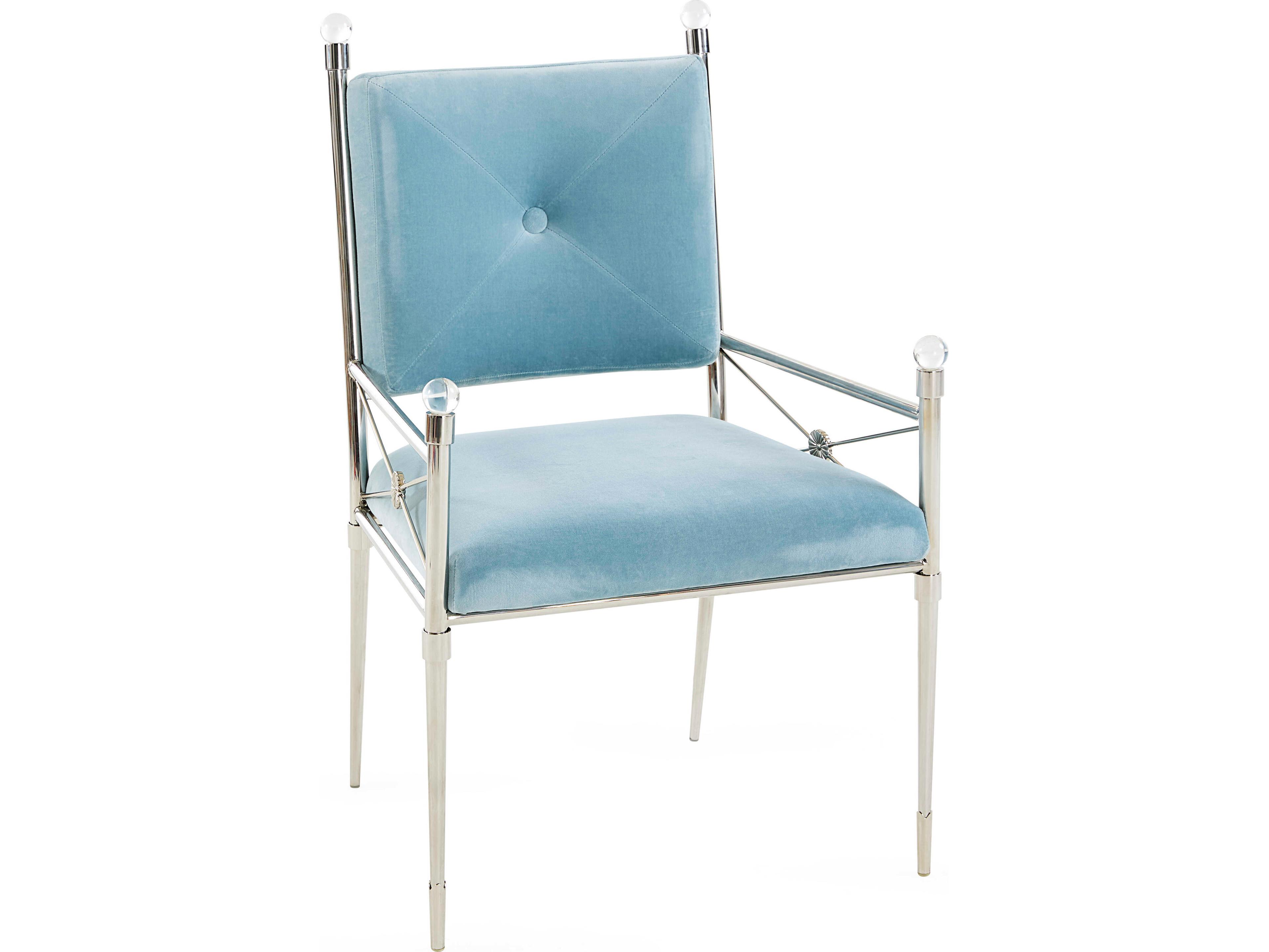 Jonathan Adler Rider Blue Velvet Accent Chair