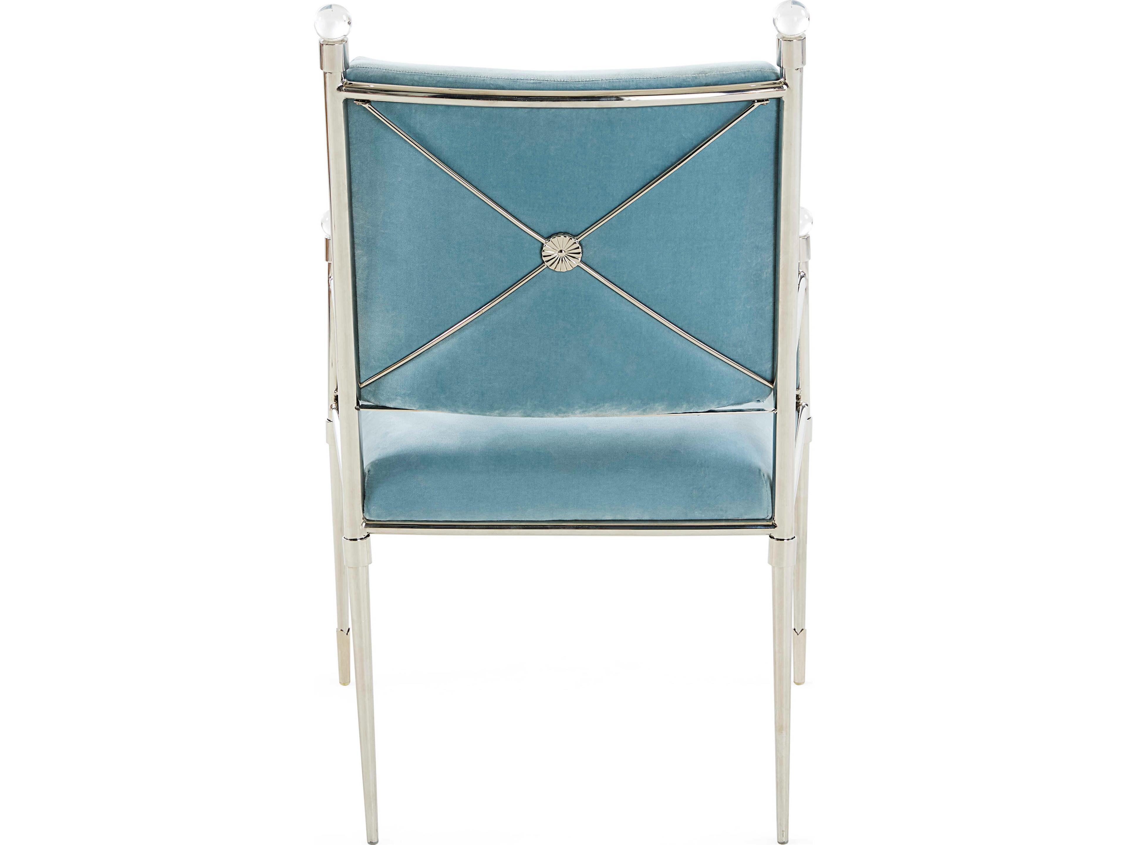 Jonathan Adler Rider Blue Velvet Accent Chair