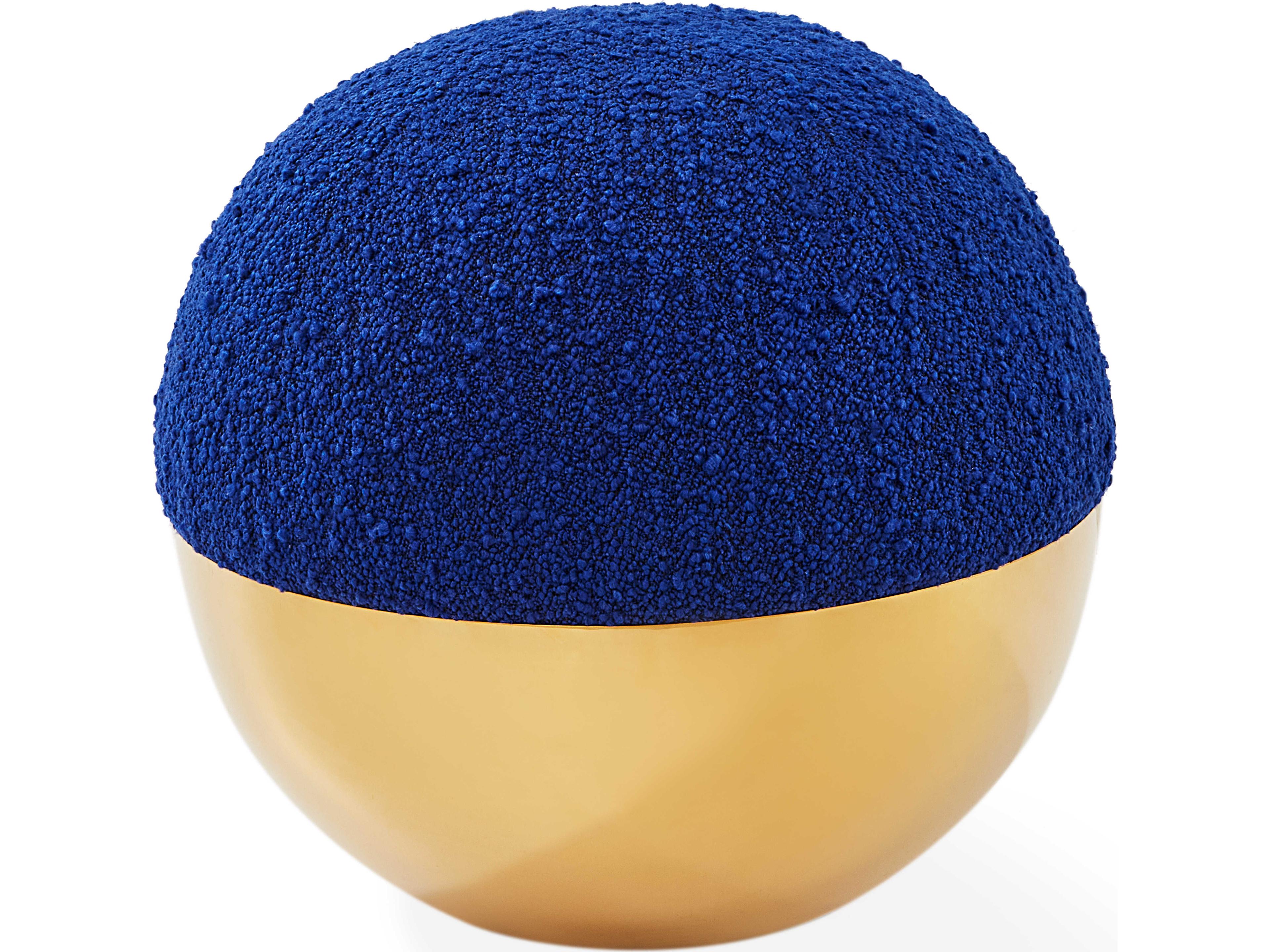 Jonathan Adler Alphaville Cirrus Cobalt Olympus Ivory Blue Upholstered Accent Stool