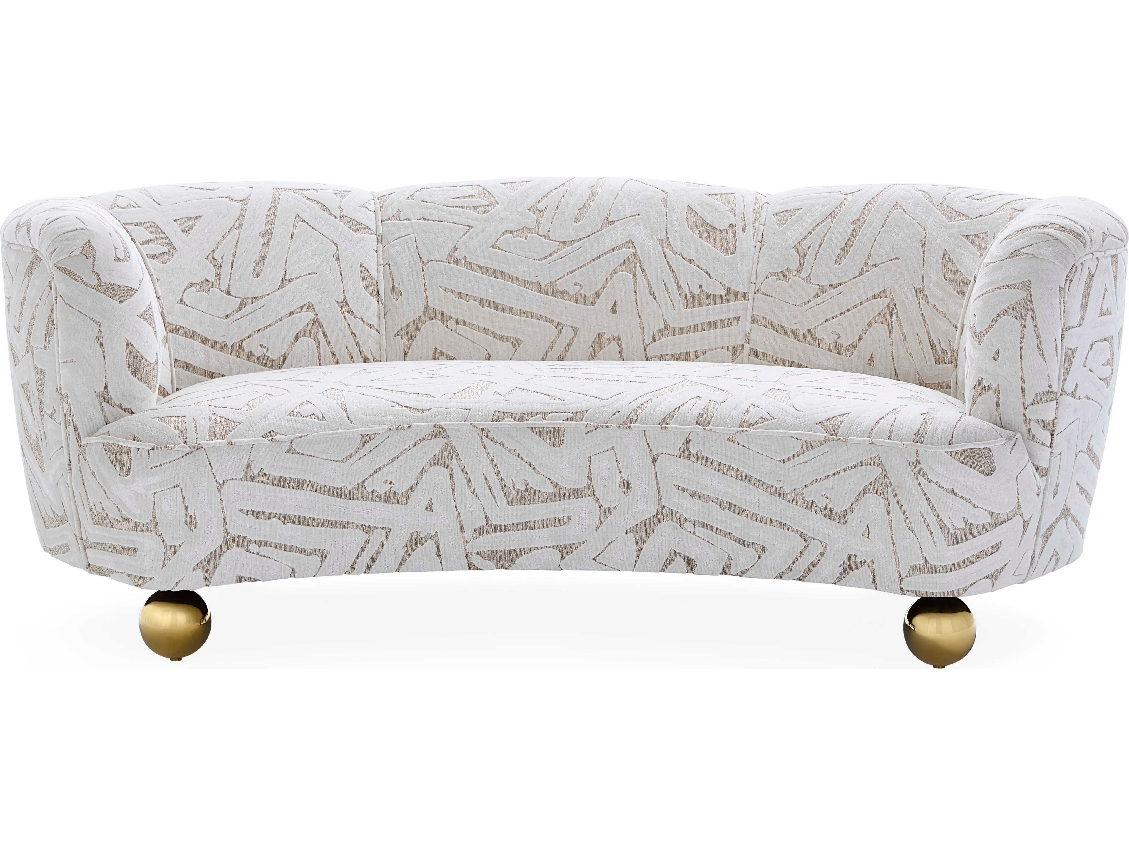 Jonathan Adler Parker Abstract Natural White Upholstered Sofa
