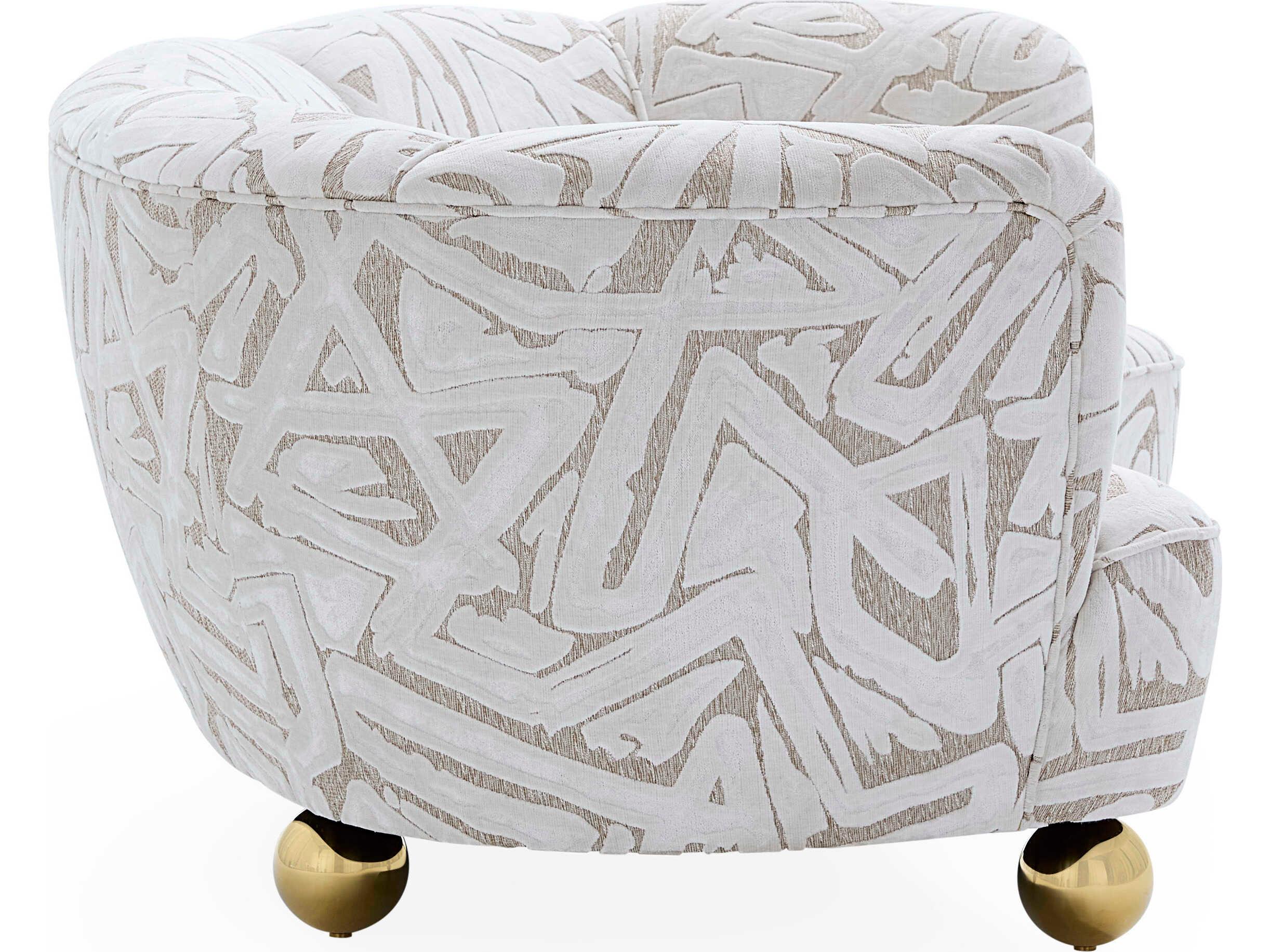 Jonathan Adler Parker Abstract Natural White Upholstered Sofa