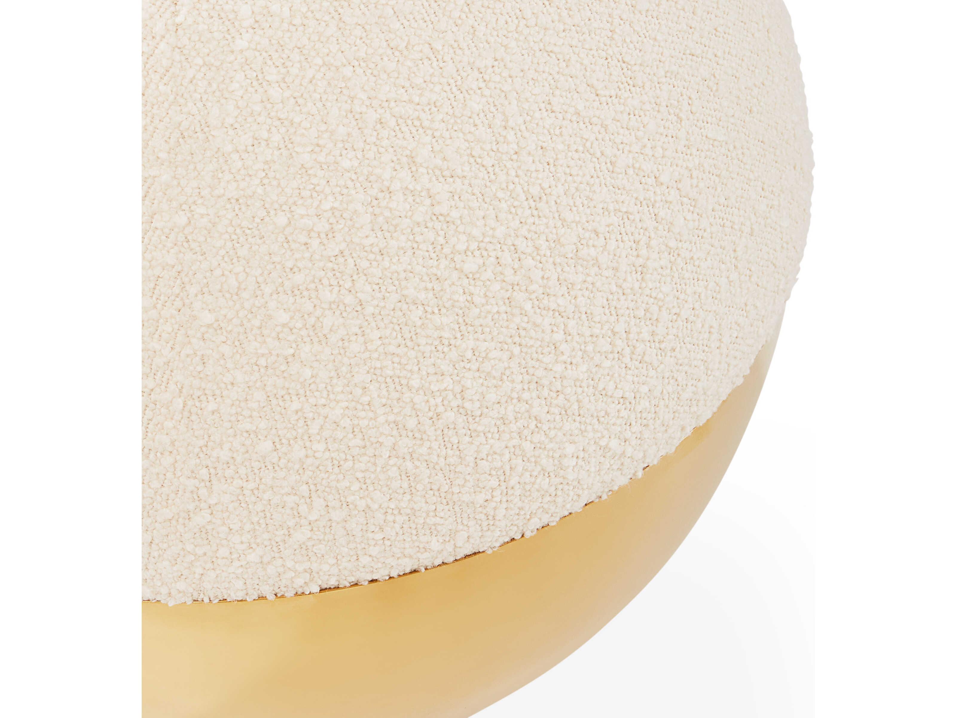 Jonathan Adler Alphaville Olympus Ivory White Upholstered Accent Stool