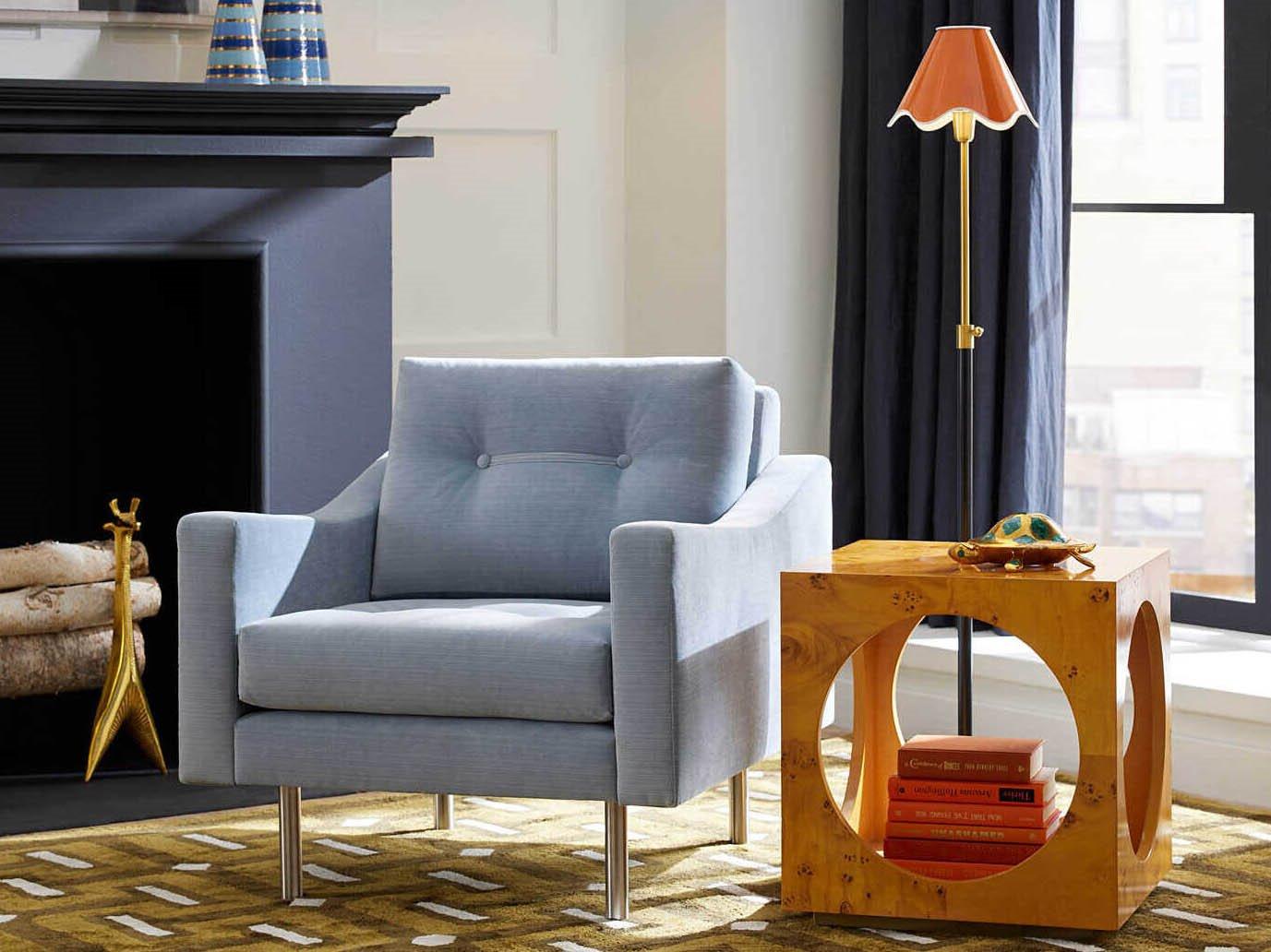 Jonathan Adler Marnie Blue Living Room Chair and Side Table Set