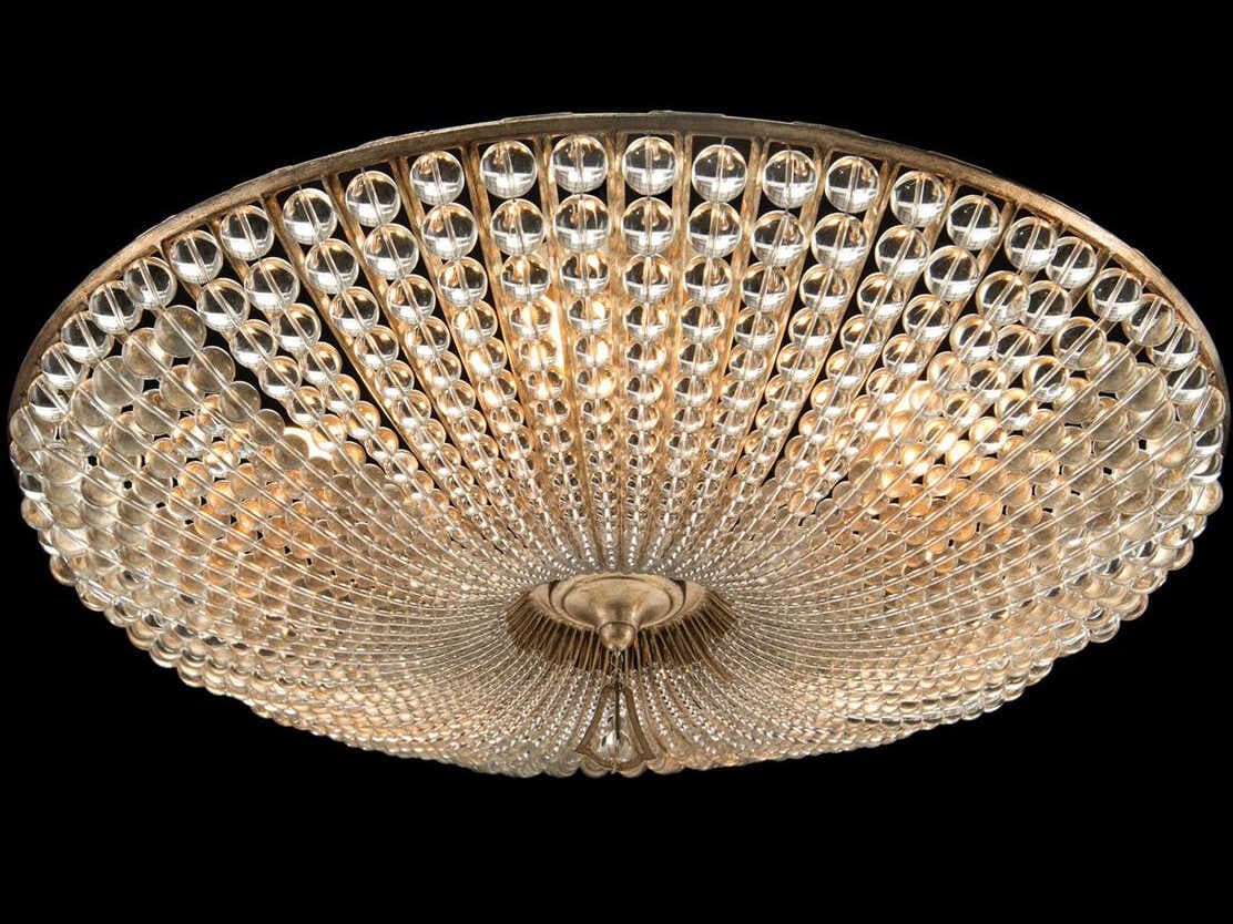 John Richard Mark McDowell Beaded 6-Light Antique Silver Semi Flush Mount