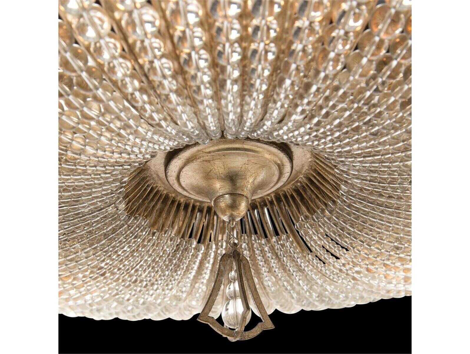 John Richard Mark McDowell Beaded 6-Light Antique Silver Semi Flush Mount
