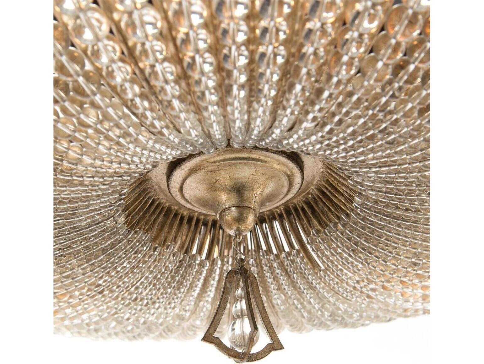 John Richard Mark McDowell Beaded 6-Light Antique Silver Semi Flush Mount