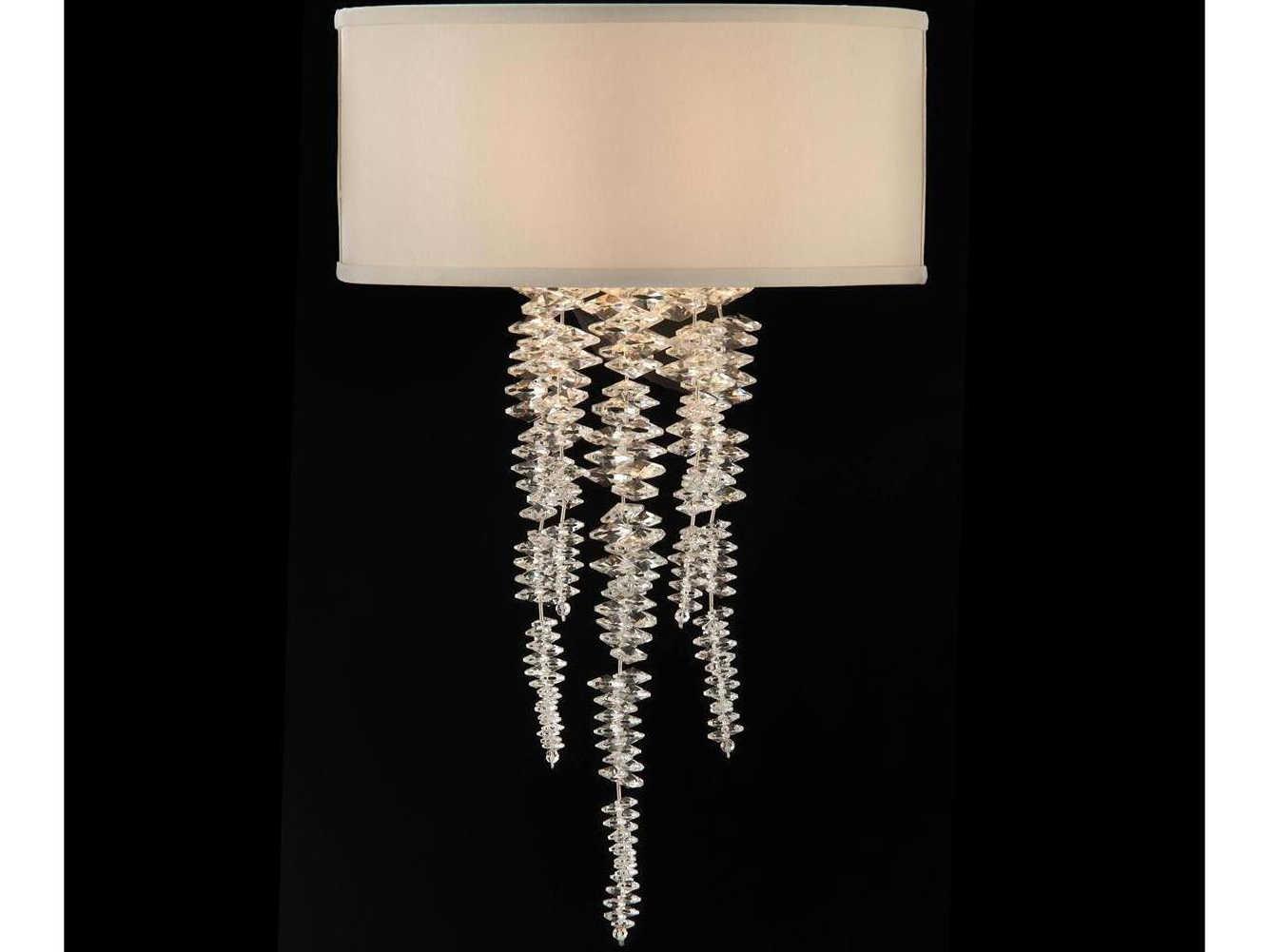 John Richard Cascading Crystal Waterfall 4-Light Silver Wall Sconce