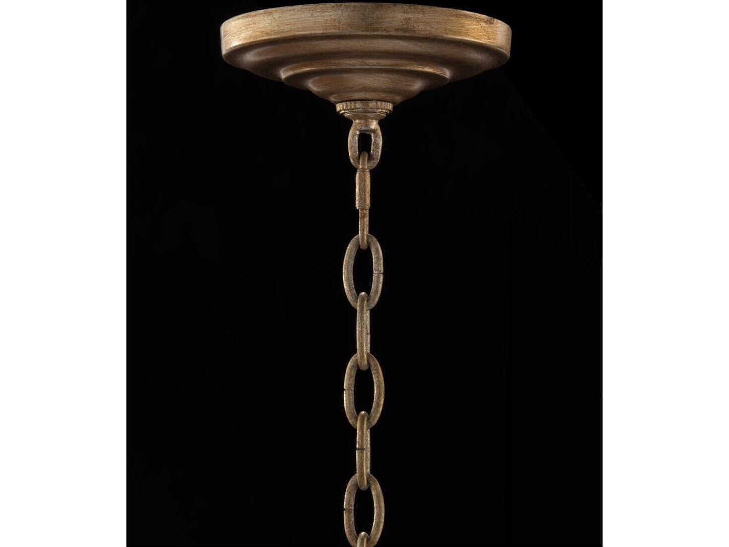 John Richard Mark McDowell Marquis 6-Light Antique Silver Leaf Crystal Candelabra Chandelier