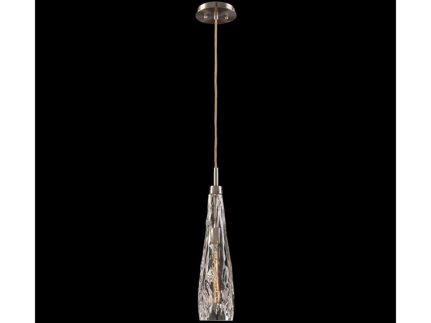 John Richard Mark Mcdowell 1-Light Brushed Nickel Glass Mini Pendant