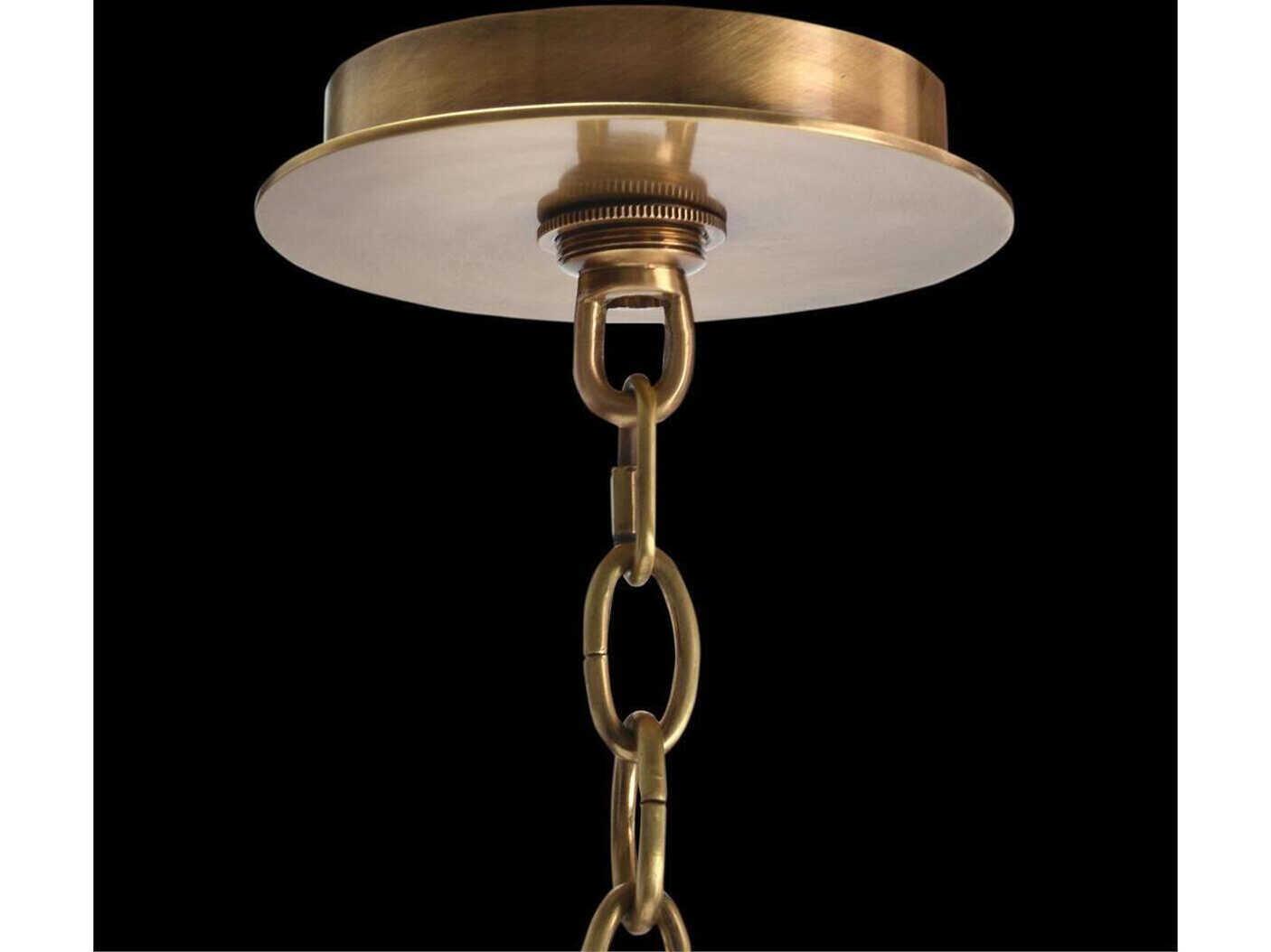 John Richard 6-Light Acrylic Antique Brass Clear Candelabra Chandelier