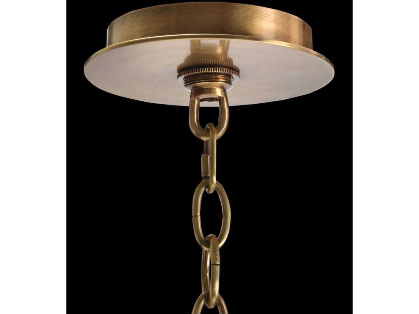 John Richard 6-Light Acrylic Antique Brass Clear Candelabra Chandelier