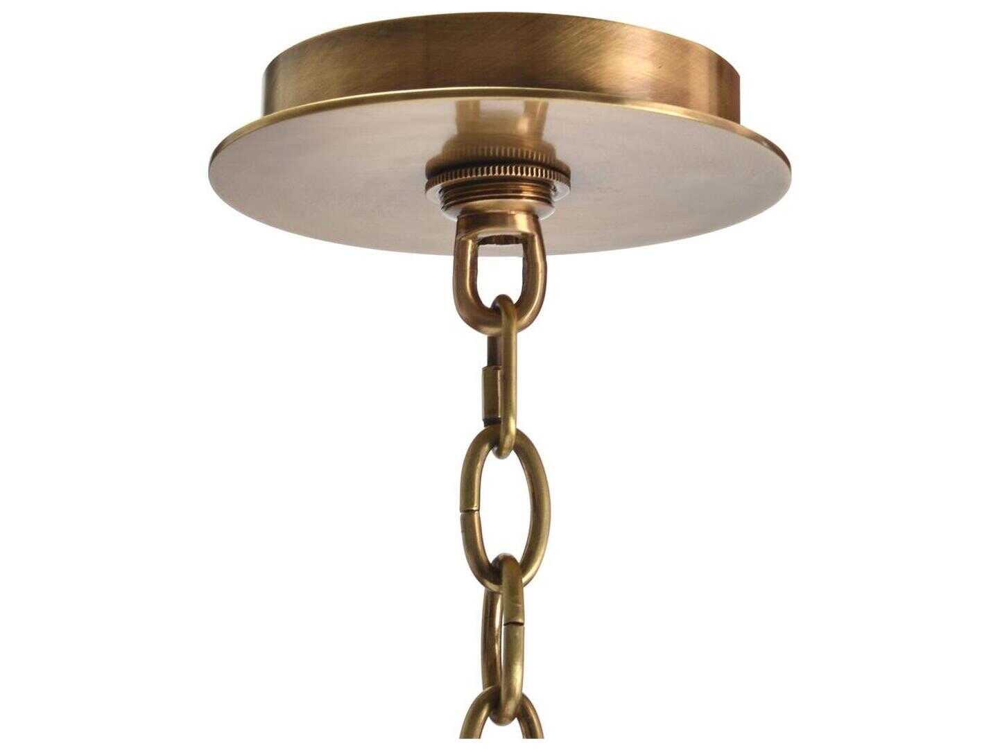 John Richard 6-Light Acrylic Antique Brass Clear Candelabra Chandelier