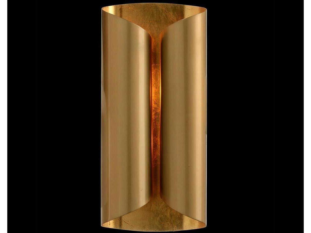 John Richard Mark McDowell Curled 2-Light Gold Leaf Wall Sconce