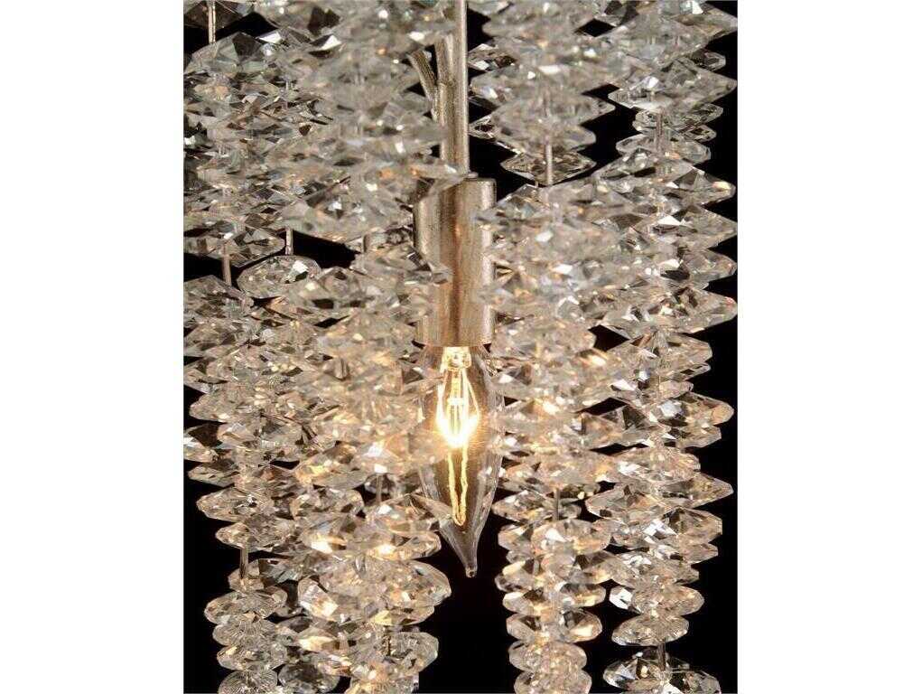 John Richard Cascading Crystal 1-Light Silver Mini Pendant