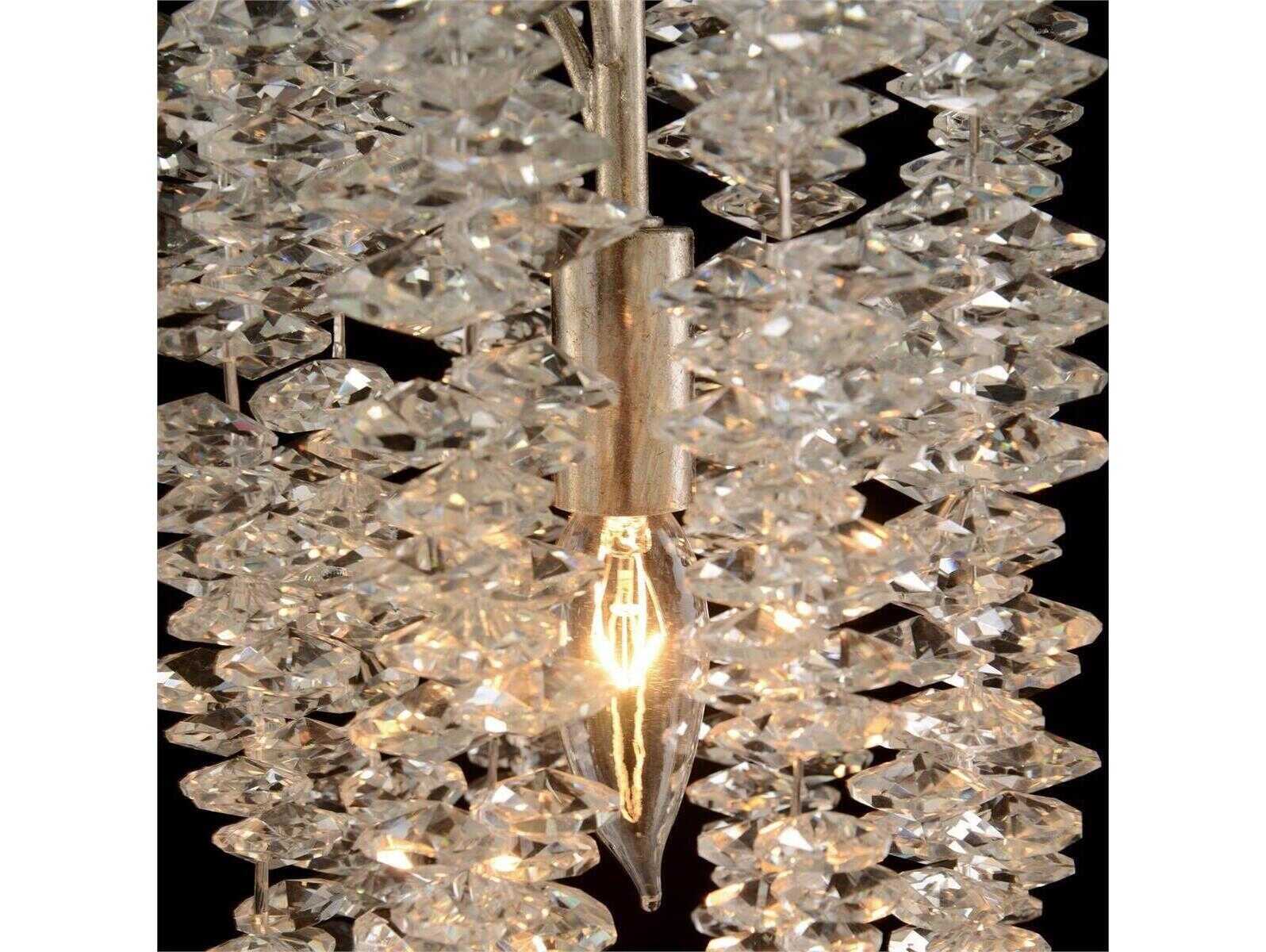 John Richard Cascading Crystal 1-Light Silver Mini Pendant