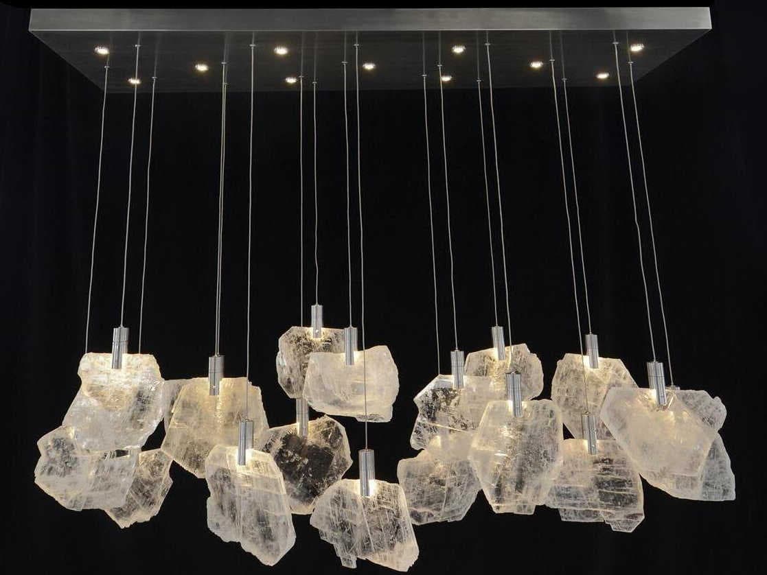 John Richard Moonlight Sonata 29-Light Silver Crystal LED Linear Island Pendant