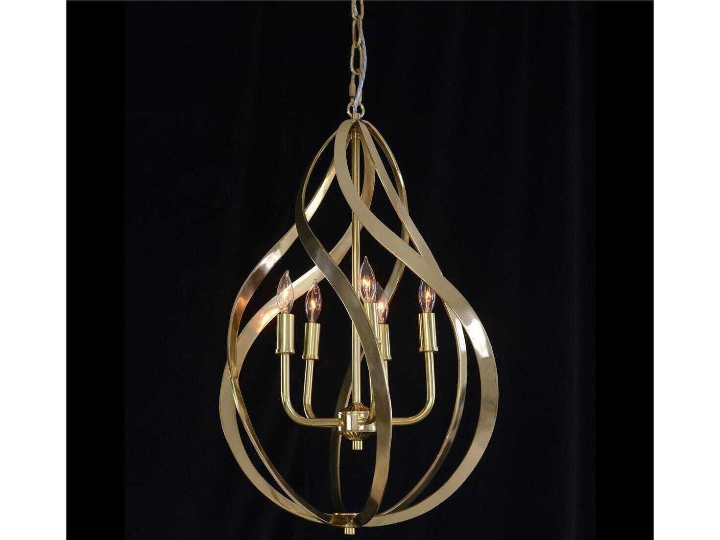 John Richard Katherine Cole Ribbons 5-Light Brass Pendant