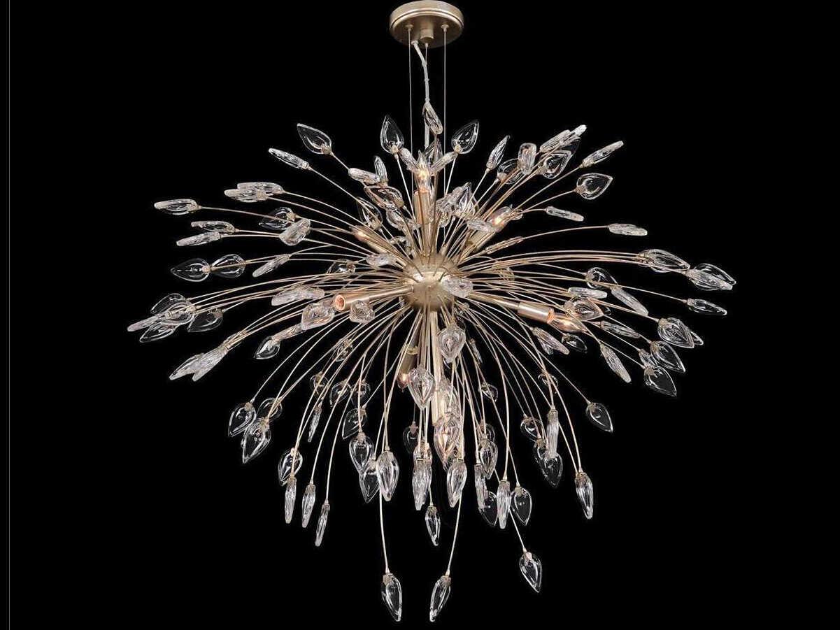 John Richard Reveille 7-Light Antiqued Silver Crystal Pendant