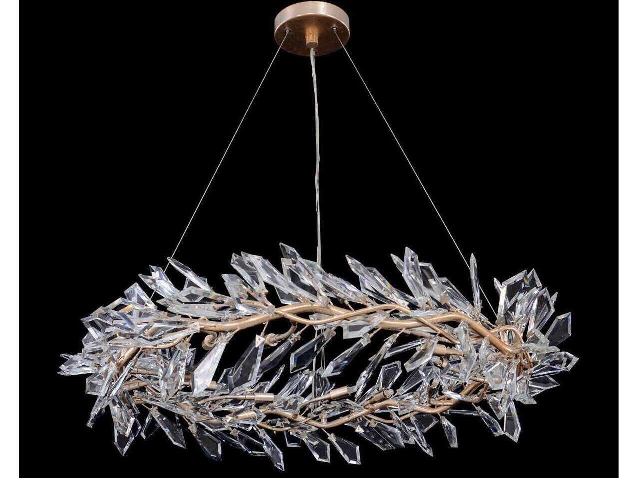 John Richard Kotta Antique Silver Leaf Crystal Chandelier
