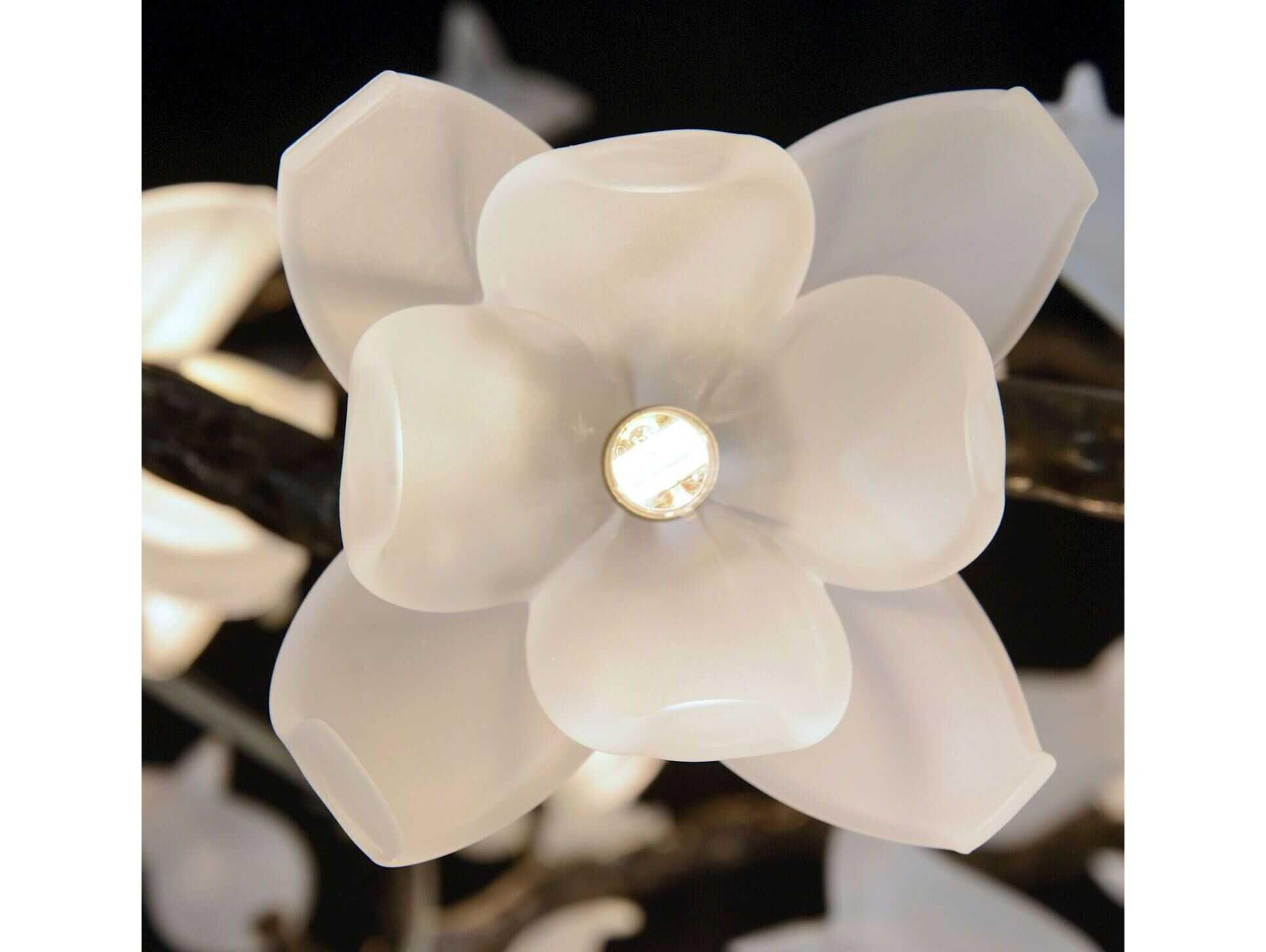 John Richard Mark McDowell Churippu Magnolia & Tulip 7-Light Bronze Glass LED Chandelier