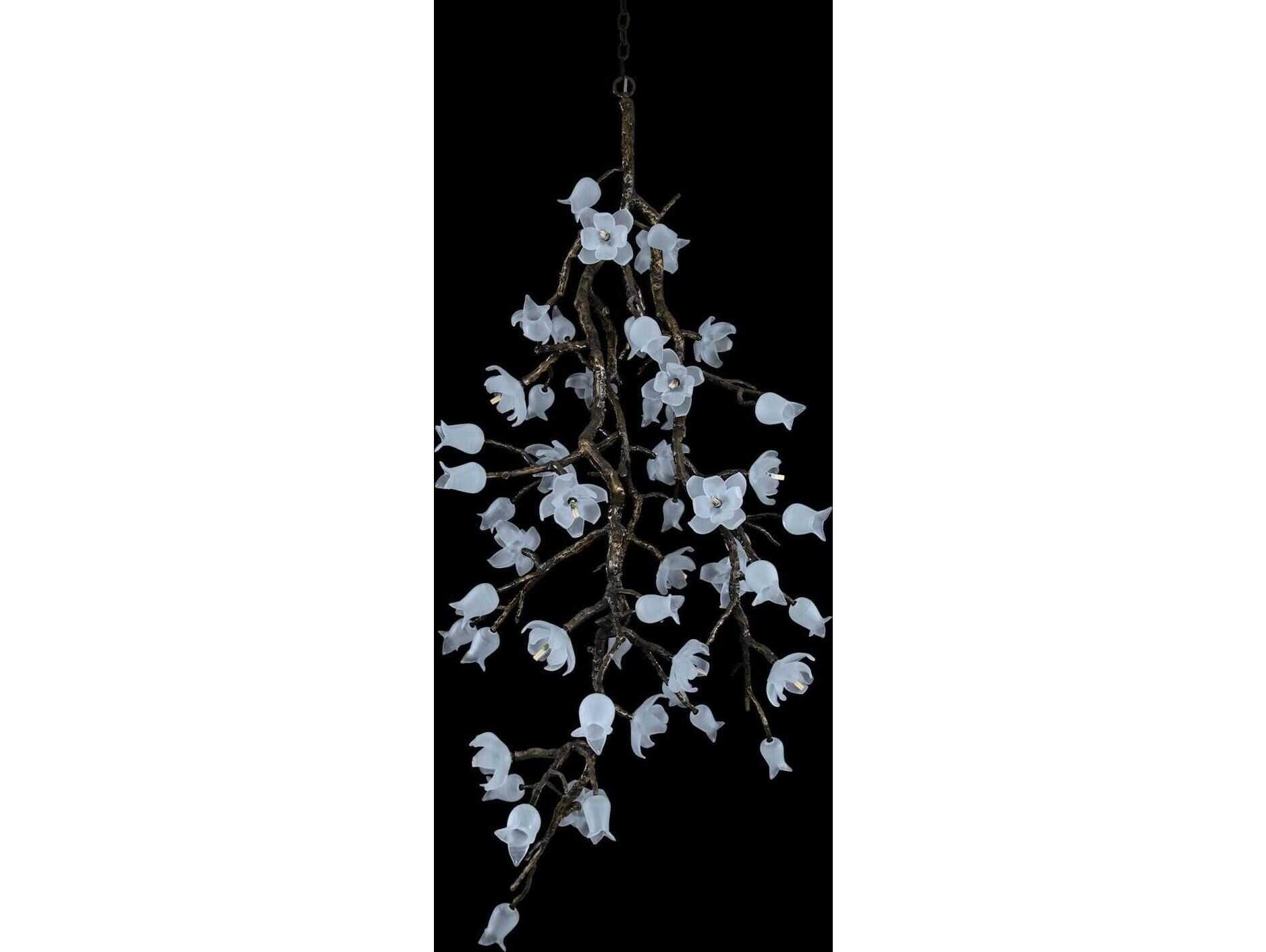 John Richard Mark McDowell Churippu Magnolia & Tulip 21-Light Bronze Glass LED Chandelier