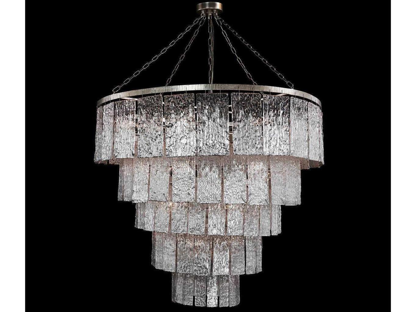 John Richard Twilight 24-Light Silver Leaf Tiered Chandelier