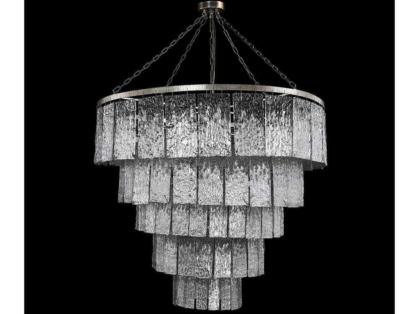 John Richard Twilight 24-Light Silver Leaf Tiered Chandelier