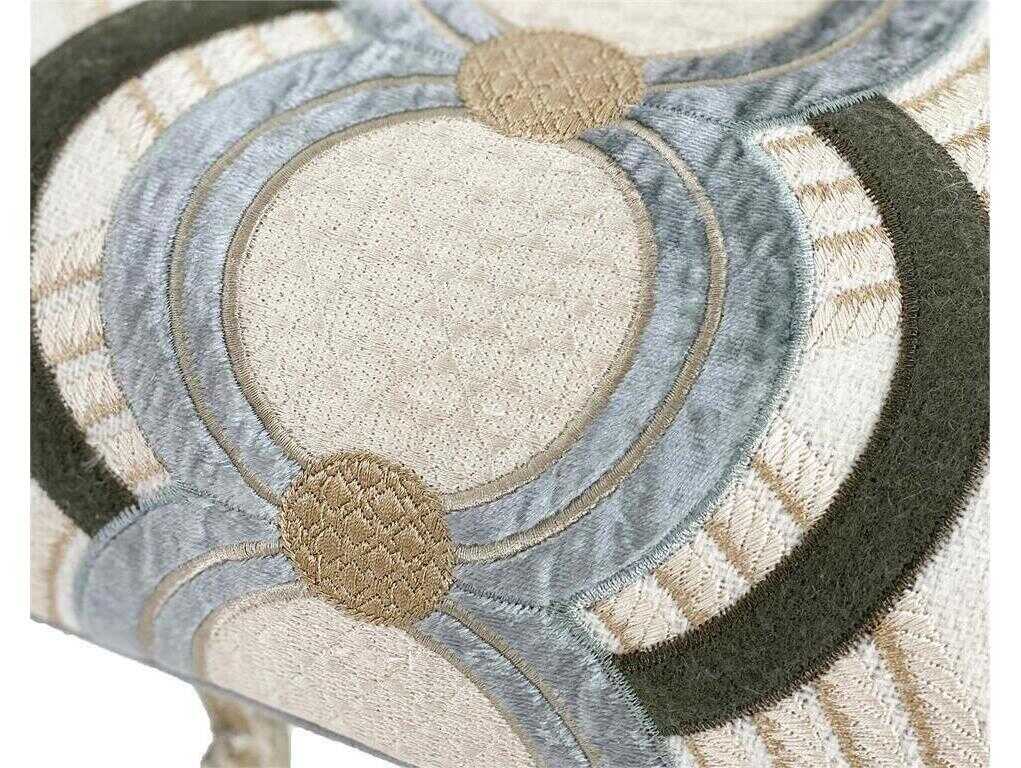 John Richard Branch-Style Transitional Silver Upholstered Ottoman