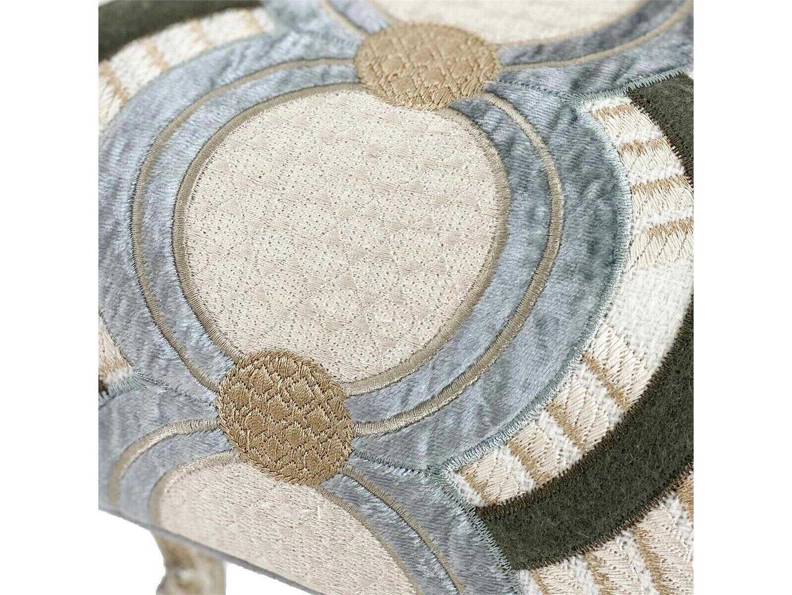 John Richard Branch-Style Transitional Silver Upholstered Ottoman