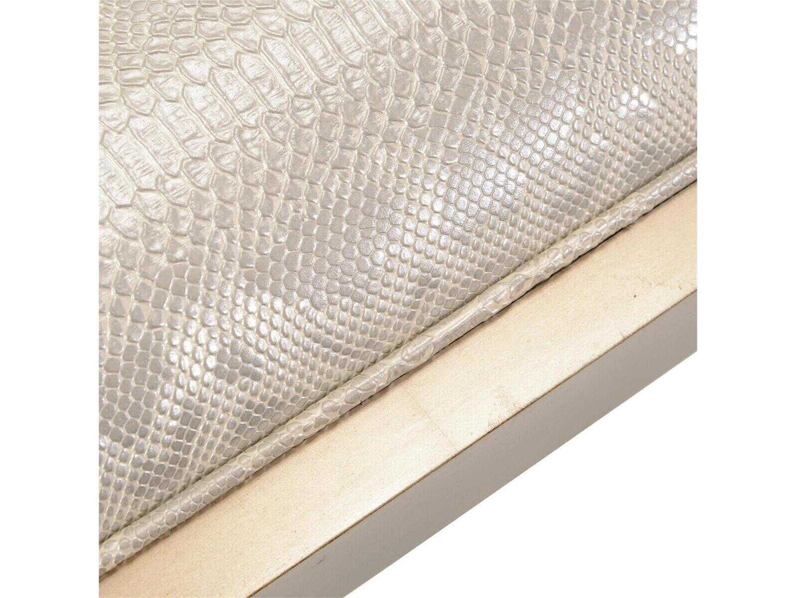 John Richard Aintree Antique Silver Upholstered Accent Bench