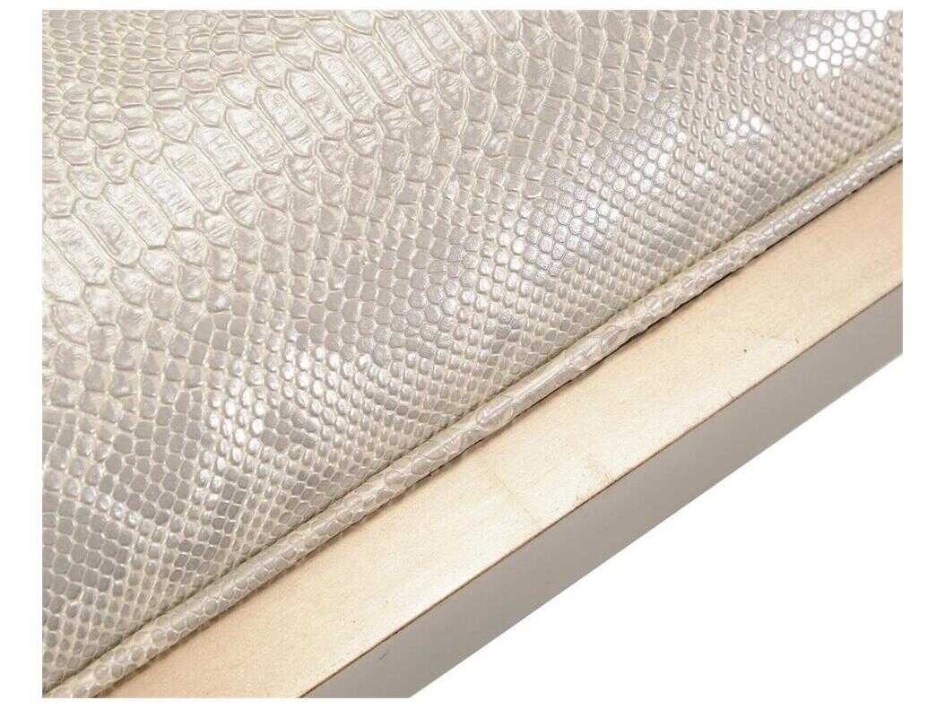 John Richard Aintree Antique Silver Upholstered Accent Bench