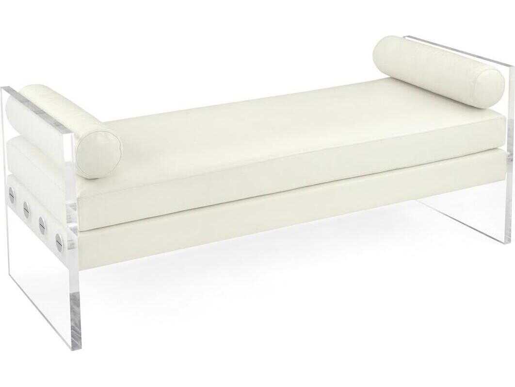 John Richard Mark McDowell New White Leather Accent Bench