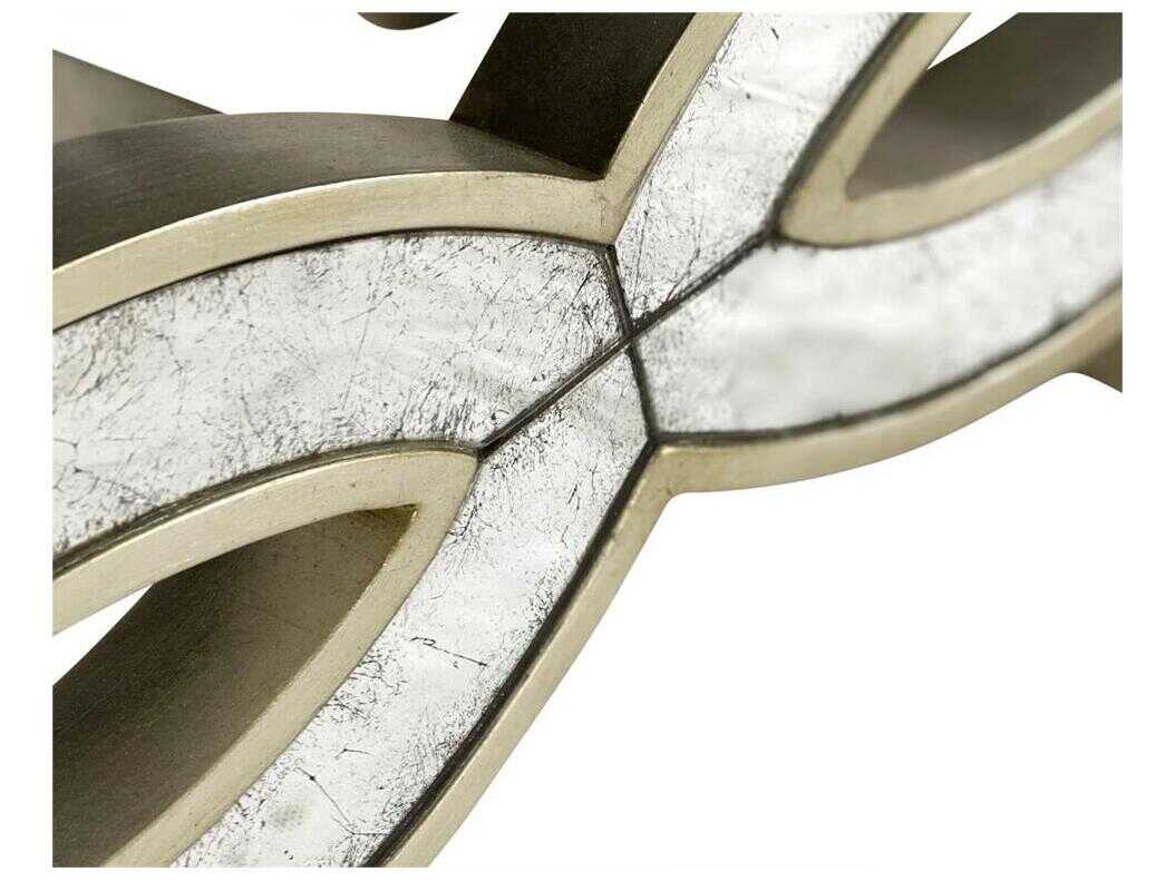 John Richard TrIVi Champagne White Upholstered Accent Stool