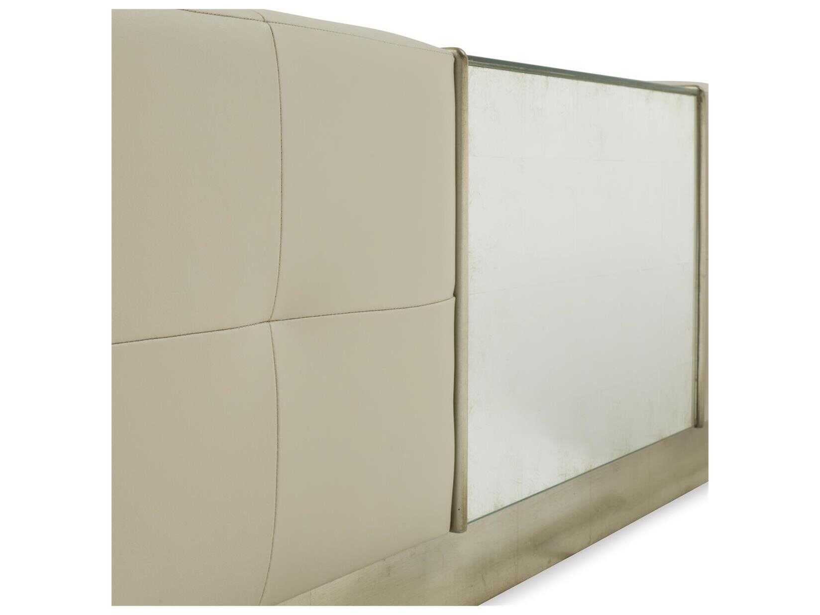 John Richard Park City Silver Beige Upholstered Ottoman