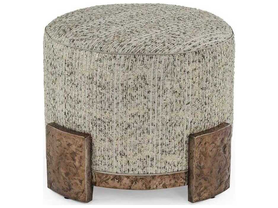 John Richard Europa Gray Upholstered Ottoman