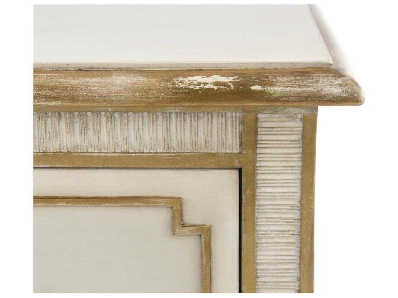 John Richard Mark McDowell Vallejo 2-Drawers Gold Beech Wood Nightstand