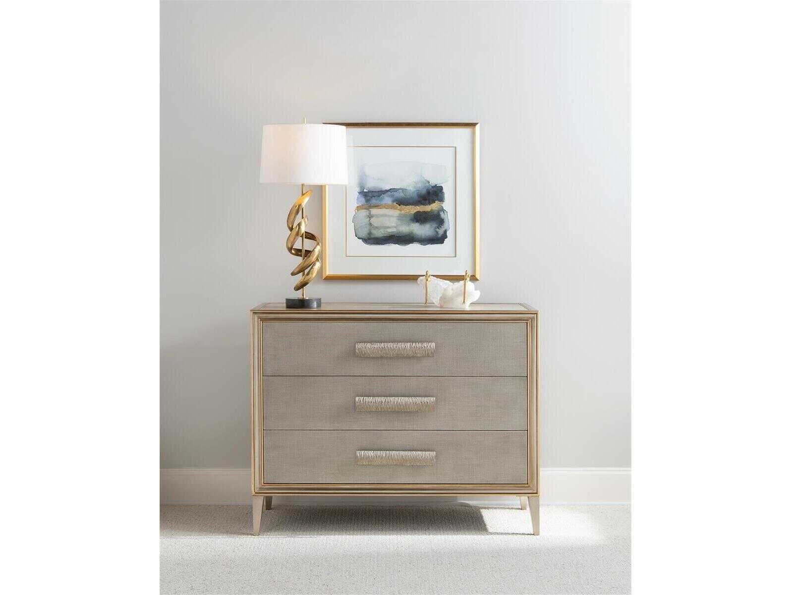 John Richard Mark McDowell Cefalu Champagne Beech Wood Accent Chest