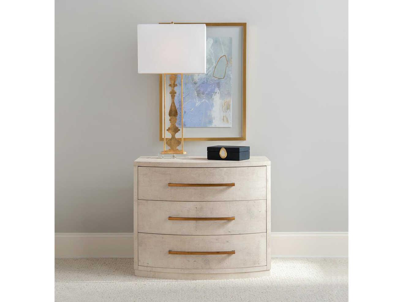 John Richard Mark McDowell Traviso 3-Drawers Gray Oak Wood Nightstand