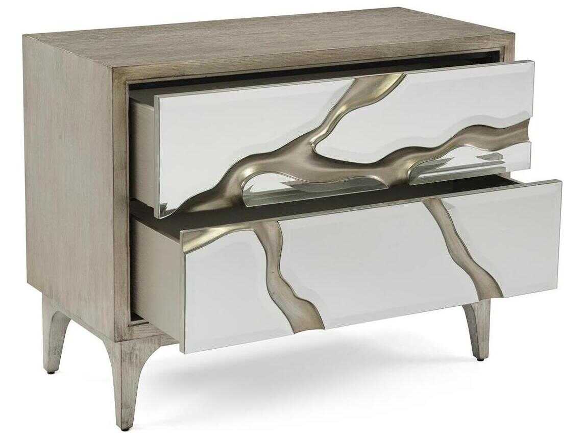 John Richard Mark McDowell Revne 2-Drawers Oak Wood Nightstand