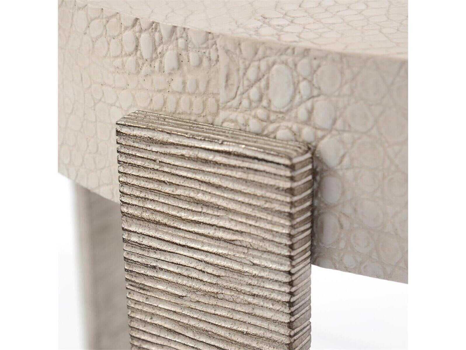 John Richard Kano Round Resin White End Table