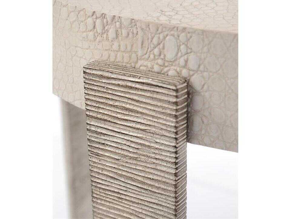 John Richard Kano Round Resin White End Table