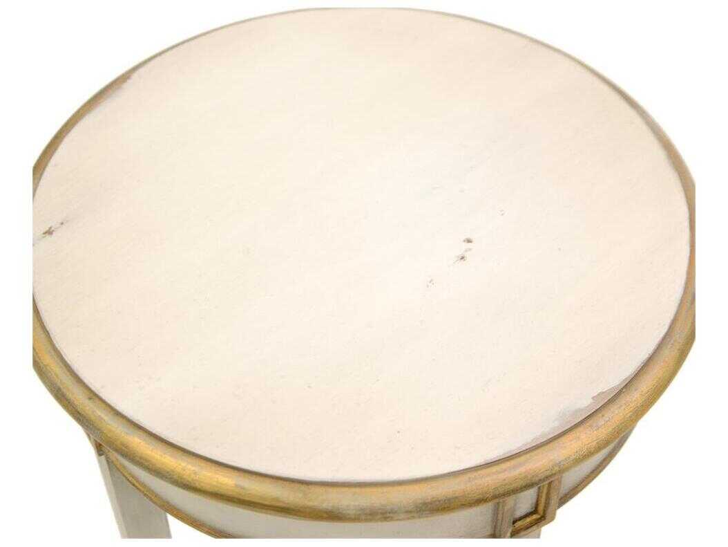 John Richard Mark McDowell Chambolle Round Wood Carlotta Gold End Table