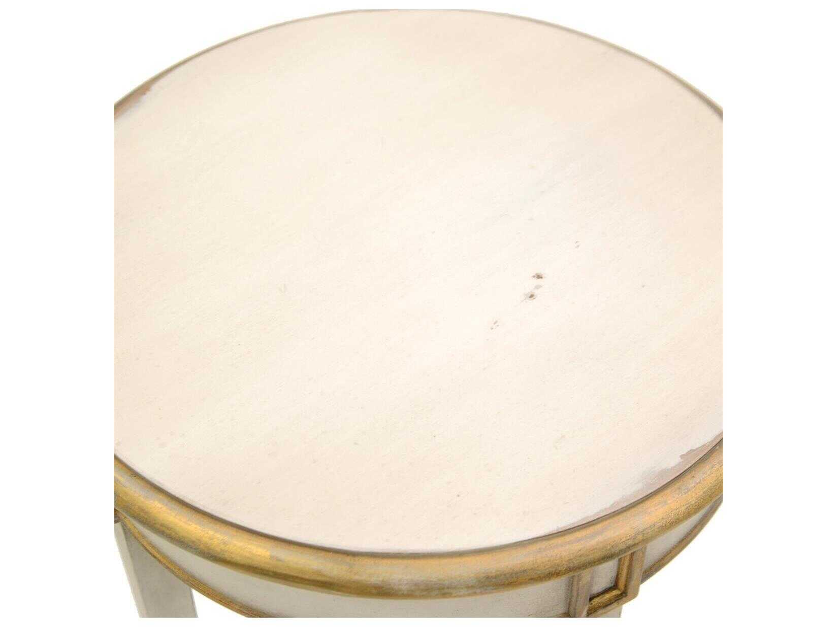 John Richard Mark McDowell Chambolle Round Wood Carlotta Gold End Table