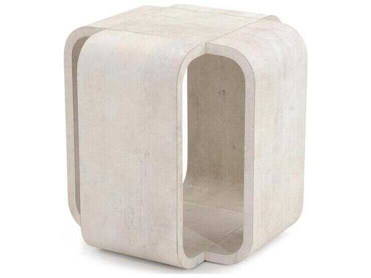 John Richard Mark McDowell Chalonne Square Wood Tiza Gesso End Table