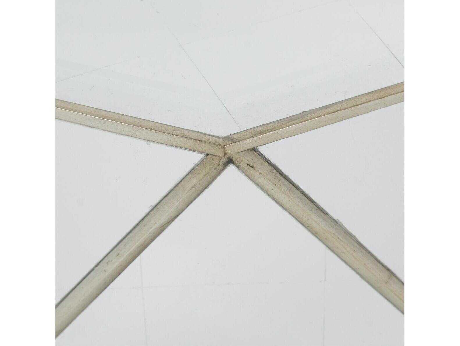 John Richard Christine Rendino Radiant Hexagon Glass Burnished Silver Leaf Coffee Table