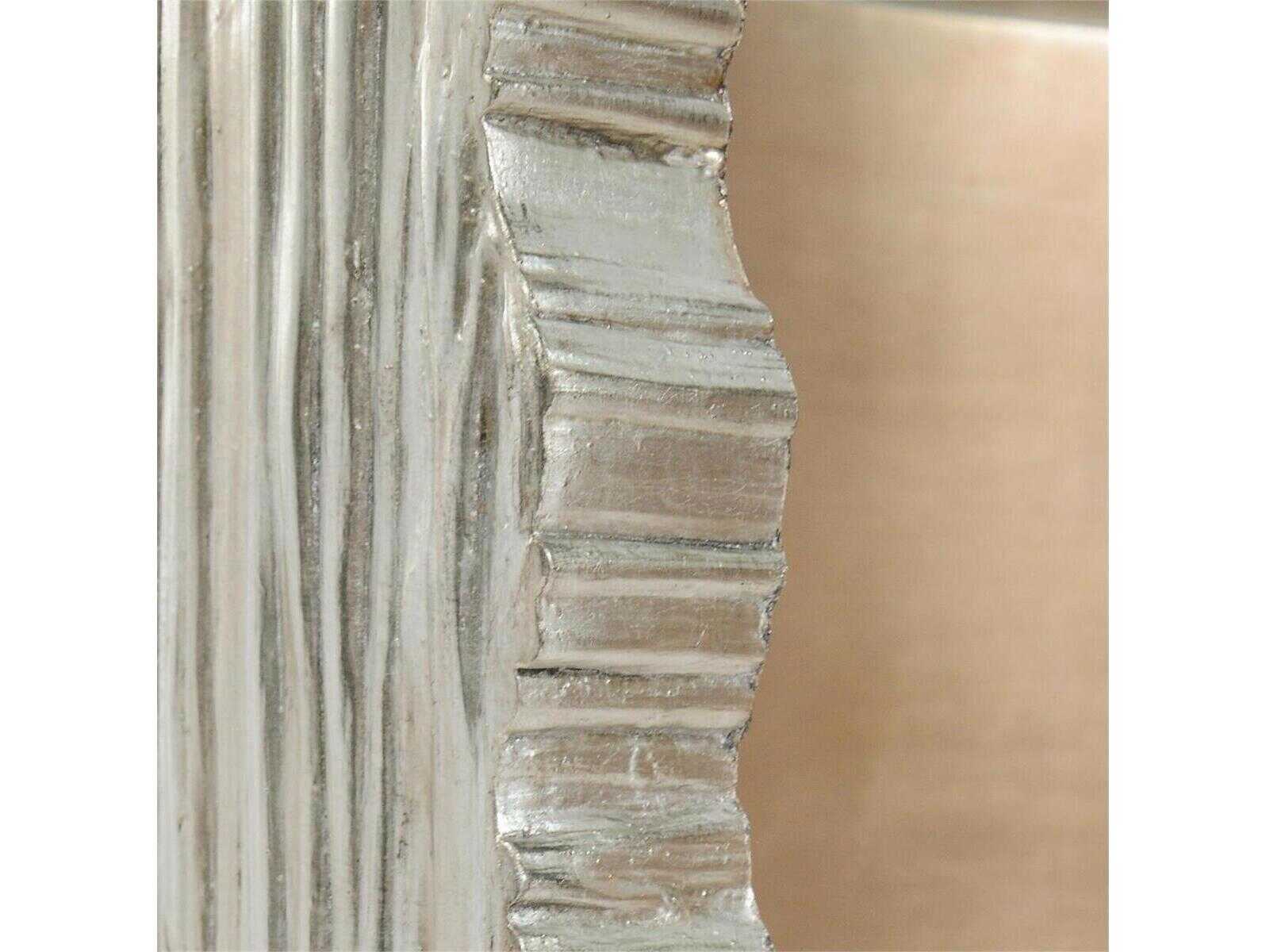 John Richard Christine Rendino Pyrenees Round Glass Gold Silver Coffee Table