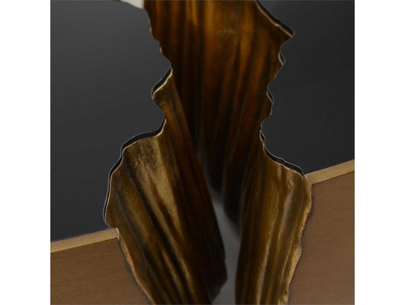 John Richard Fessura Oval Glass Gold Coffee Table