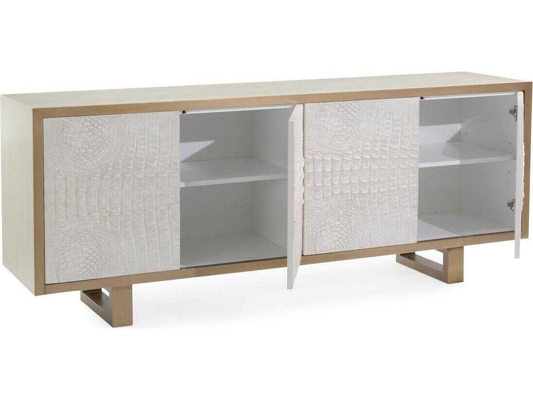 John Richard Kano 84" Solid Wood White Sideboard
