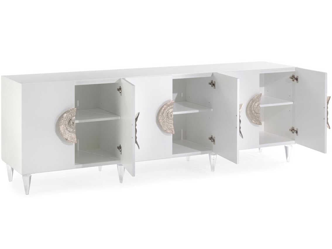 John Richard Triesse 94" Ice White Credenza Sideboard