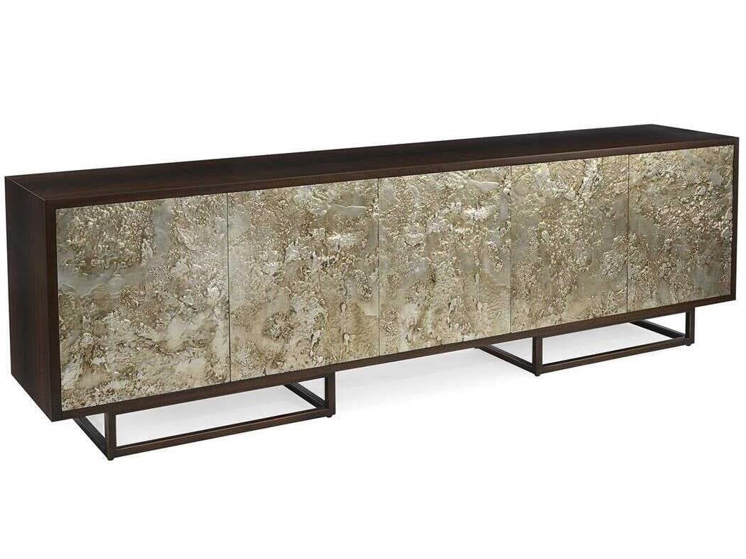 John Richard Mark McDowell Ignea 95" Beech Wood Smoked Molten Silver Sideboard